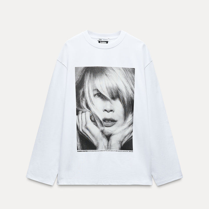 Moudda ZARA - T-shirt Imprimé Claudia Schiffer - Tunisie 1