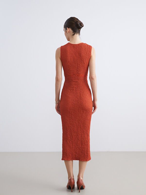 Moudda LC Waikiki - Robe en jersey manches courtes Femme Orange terne - Tunisie 5