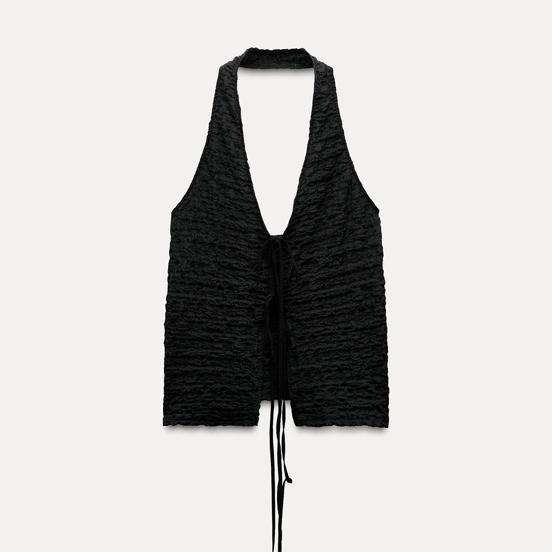 Moudda ZARA - Haut bustier texturé avec nœuds – ensemble - Tunisie 2