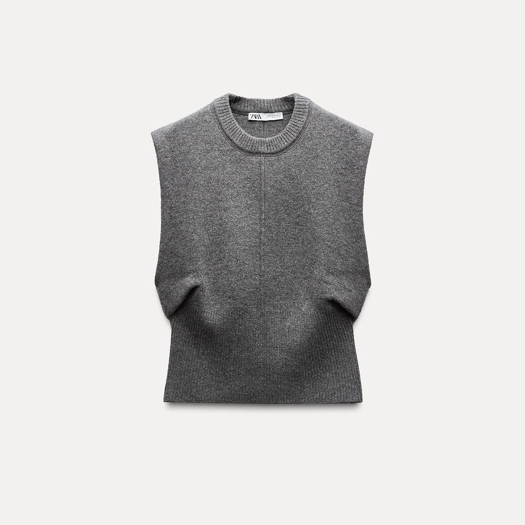 Moudda ZARA - Gilet côtelé taille ajustée en laine mérinos - Tunisie 1