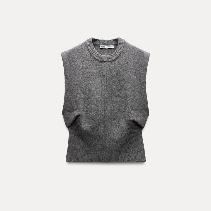 Moudda ZARA - Gilet côtelé taille ajustée en laine mérinos - Tunisie 1