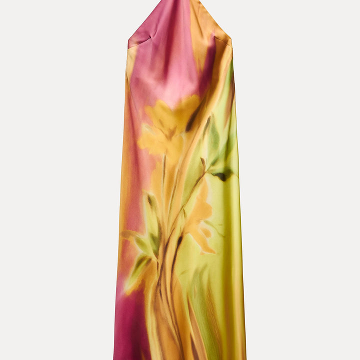 Moudda ZARA - Robe mi-longue satin bustier, imprimé fleur placée - Tunisie 2