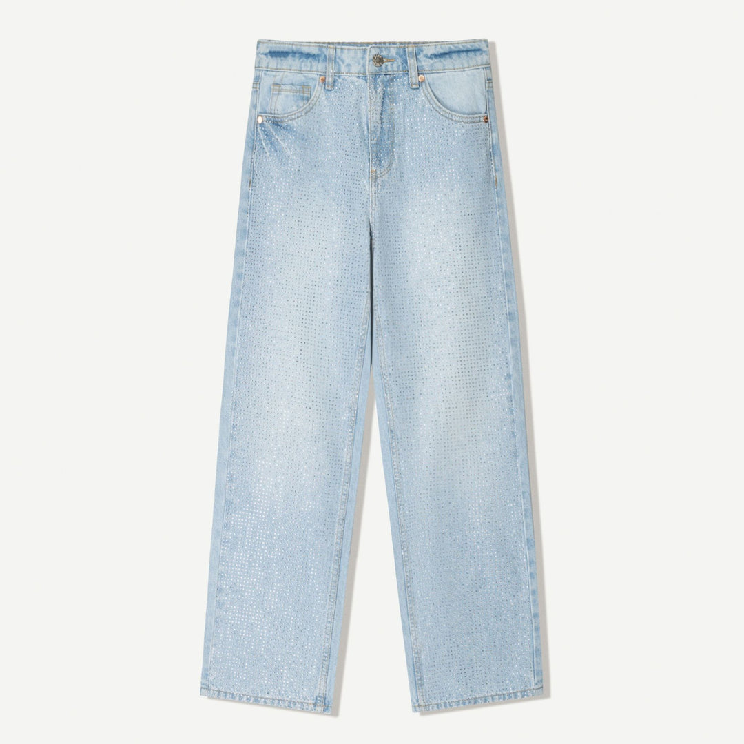 Moudda BERSHKA - Jean Straight Wide Cropped - Brillant - Tunisie 1