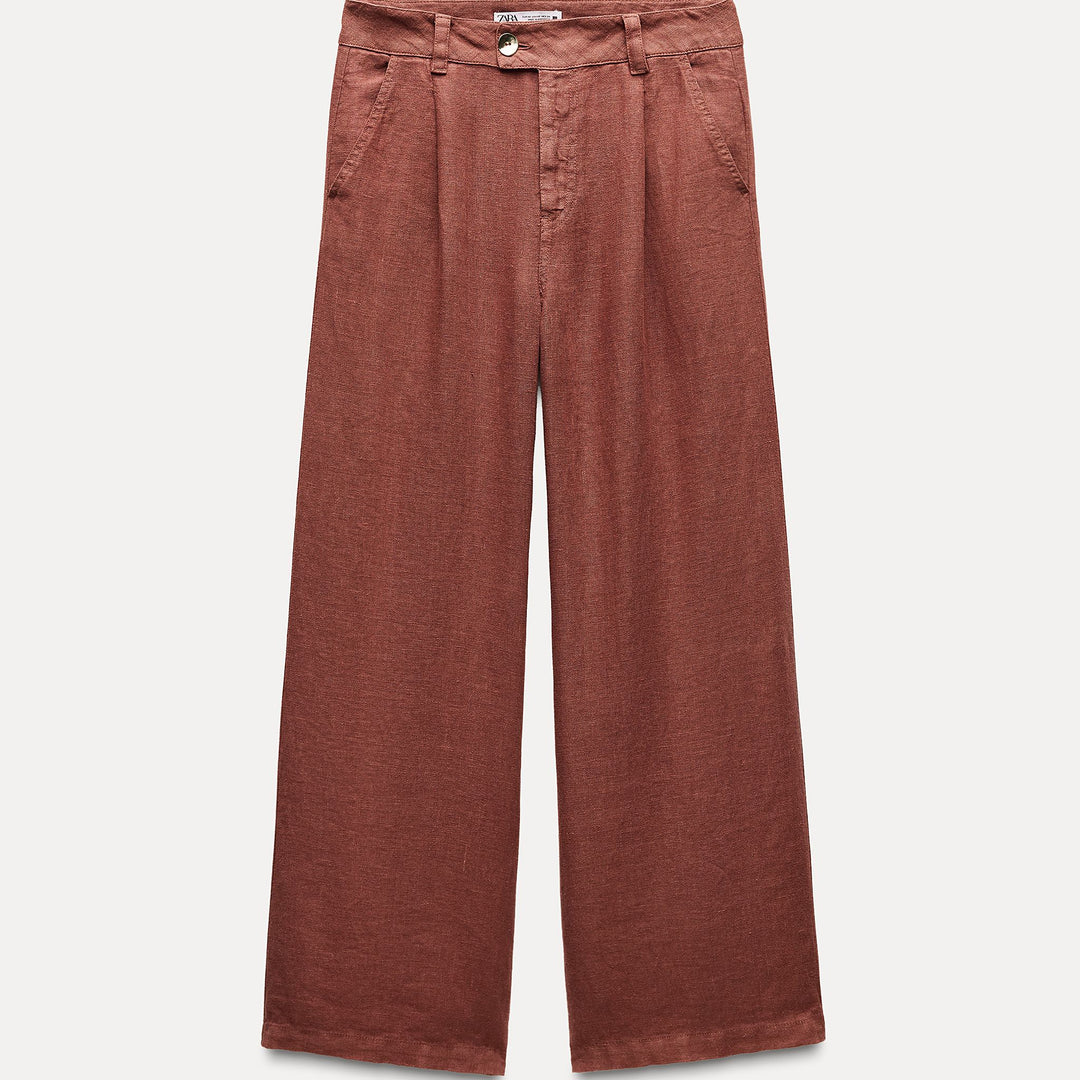 Moudda ZARA - Pantalon en lin premium jambe large plissé - Tunisie 2