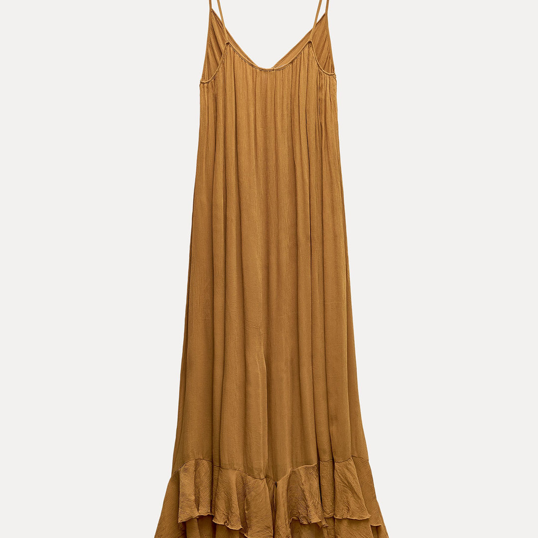 Moudda ZARA - Robe cape volants moutarde - Tunisie 4