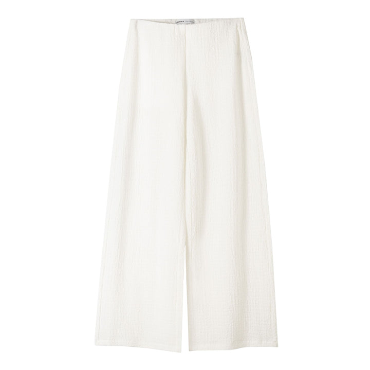 Moudda BERSHKA - Blanc – pantalon jambe large tissu structuré - Tunisie 3