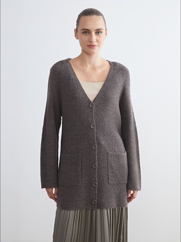 Moudda LC Waikiki - Cardigan tricot épais Femme Brun - Tunisie 1
