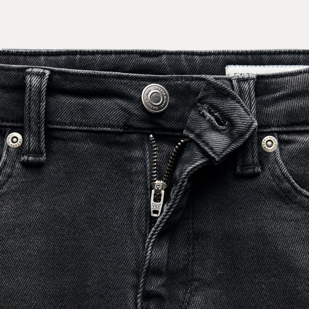 Moudda ZARA - Jean skinny taille mi-haute noir délavé - Tunisie 4