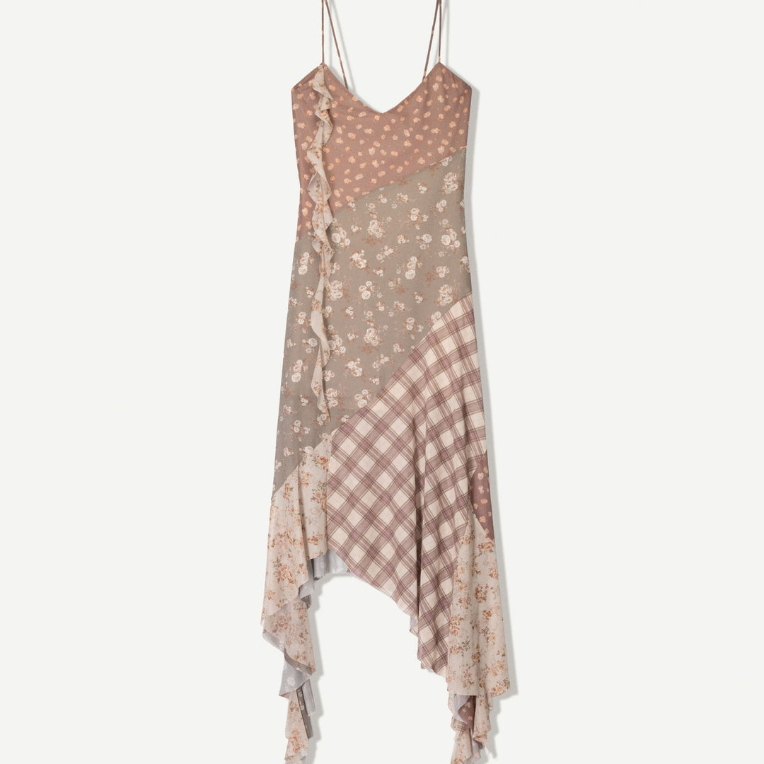 Moudda BERSHKA - Robe Midi Bretelles - Patchwork Imprimé - Tunisie 1