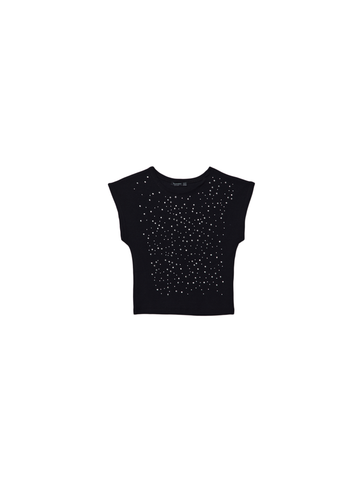 Moudda STRADIVARIUS - T-Shirt Mini Manches avec Clous - Tunisie 1
