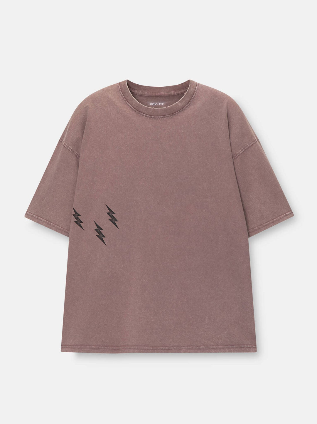 Moudda PULL & BEAR - T-Shirt Demi-Manches Lavé Violet Kaotic Grunge - Tunisie 5