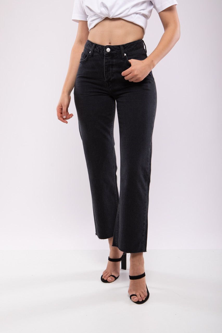 Moudda Billiorich - Jean Droit Taille Haute Noir – Billiorich - 2