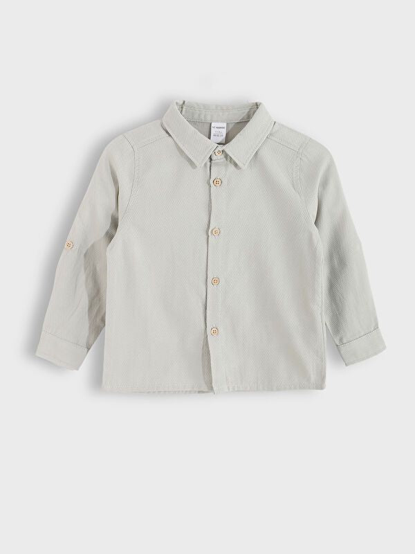 Moudda LC Waikiki - Chemise tissée manches longues Garçon Gris clair - Tunisie 1