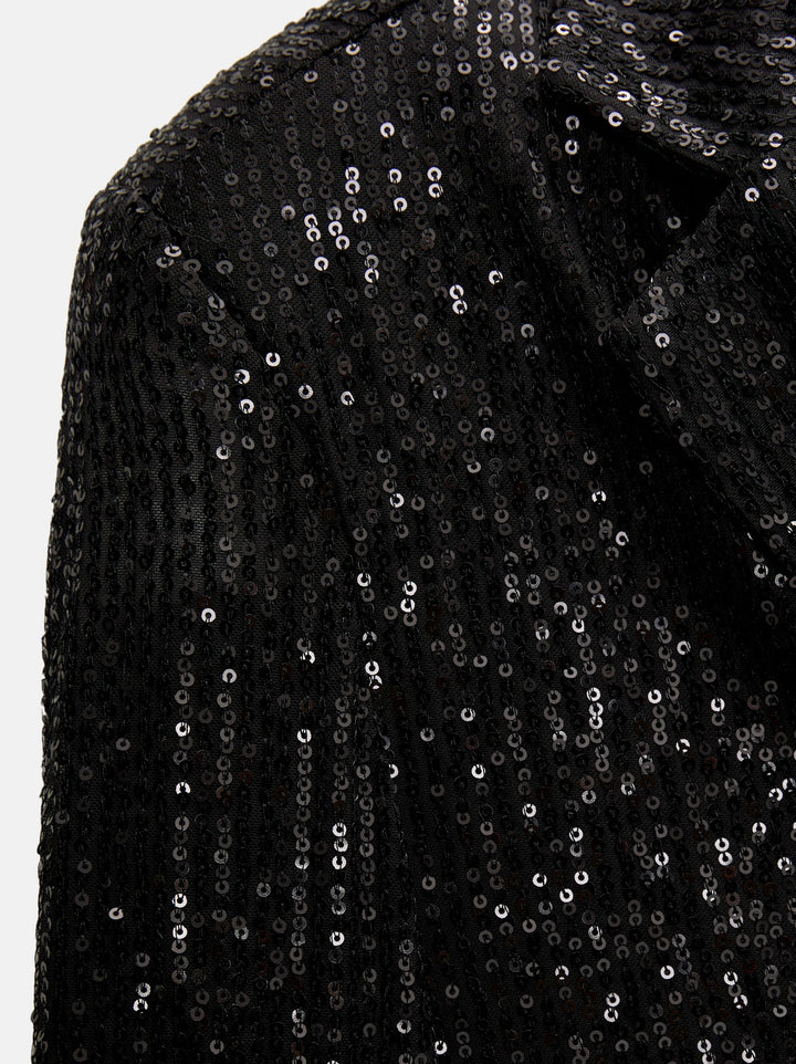 Moudda PULL & BEAR - Blazer Crop Croisée Paillettes Fête En Ligne - Tunisie 4