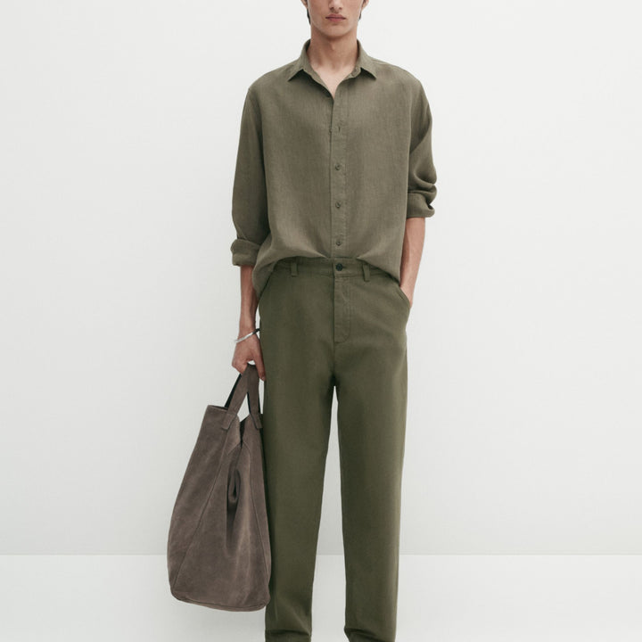 Moudda Massimo Dutti - Pantalon jean cassé coton/lin court coupe - Tunisie 7