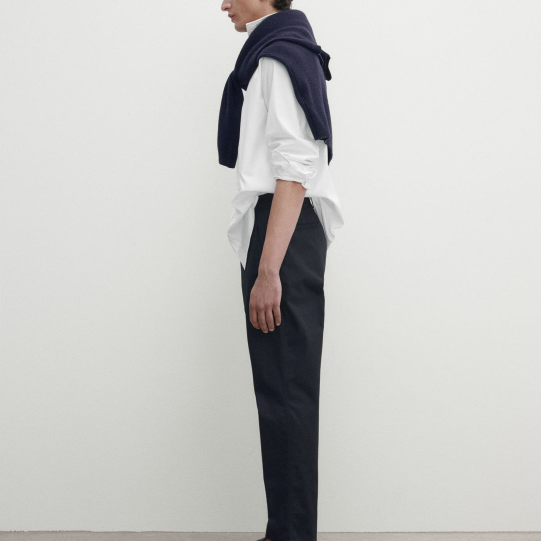 Moudda Massimo Dutti - Pantalon 100% coton sergé léger coupe fuselée - Tunisie 3