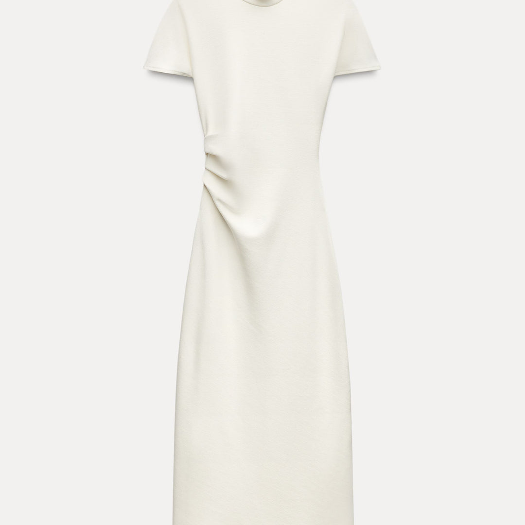 Moudda ZARA - Robe Midi Stretch Piqué Fronce Latérale - Tunisie 2