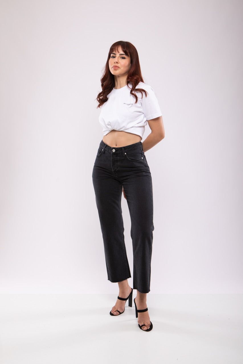 Moudda Billiorich - Jean Droit Taille Haute Noir – Billiorich - 1