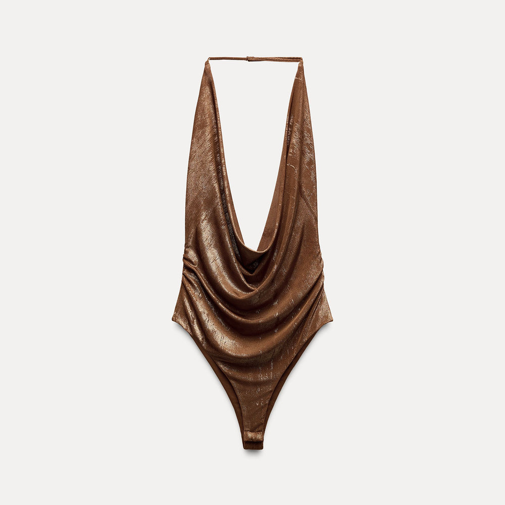 Moudda ZARA - Body maille lurex col licou drapé - Tunisie 2