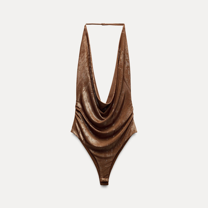 Moudda ZARA - Body maille lurex col licou drapé - Tunisie 2