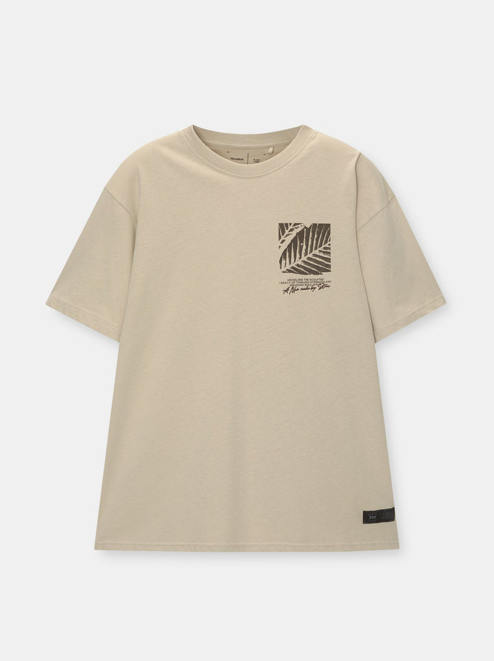 Moudda PULL & BEAR - T-Shirt Demi-Manches Black Label 02 Sable - Tunisie 3