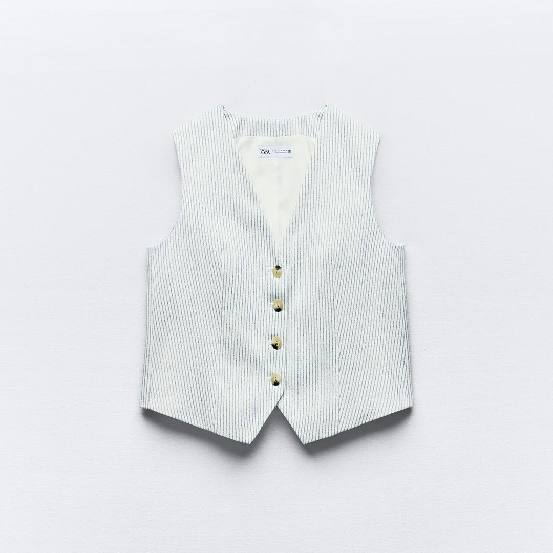 Moudda ZARA - Gilet rayé en sergé – ensemble coordonné - Tunisie 1
