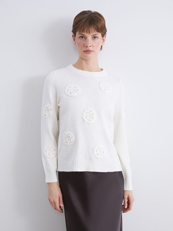 Moudda LC Waikiki - Pull tricot maternité Femme Ecru - Tunisie 1