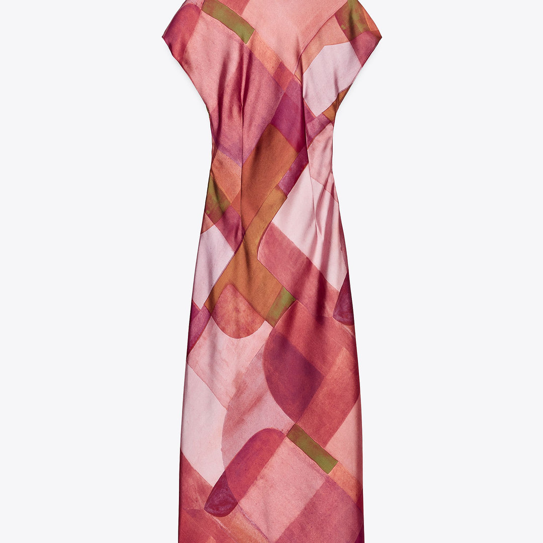 Moudda ZARA - Robe Midi Satin - Imprimé Géométrique Rose - Tunisie 2