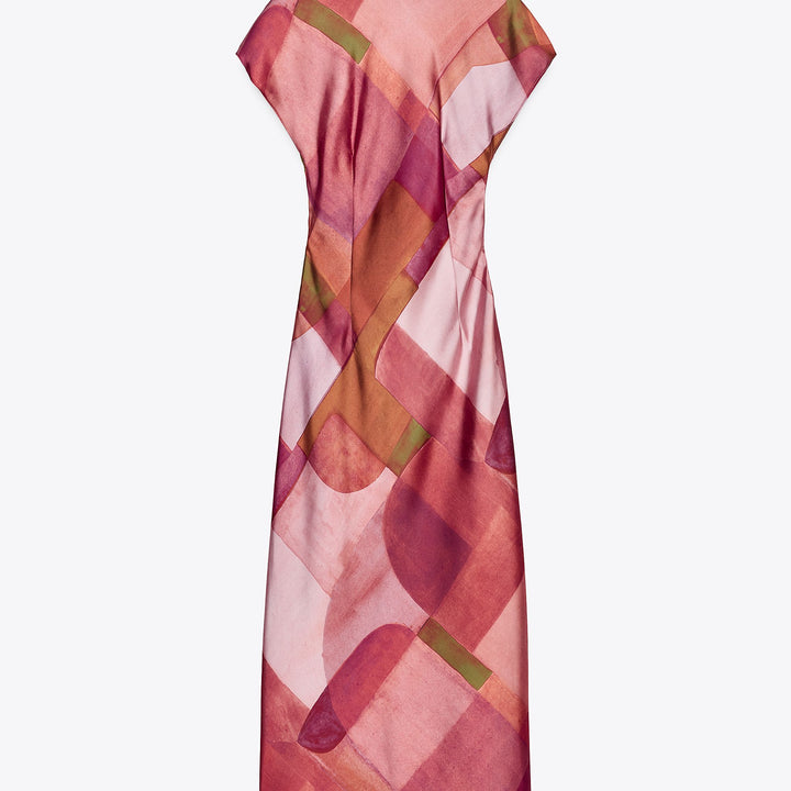 Moudda ZARA - Robe Midi Satin - Imprimé Géométrique Rose - Tunisie 2