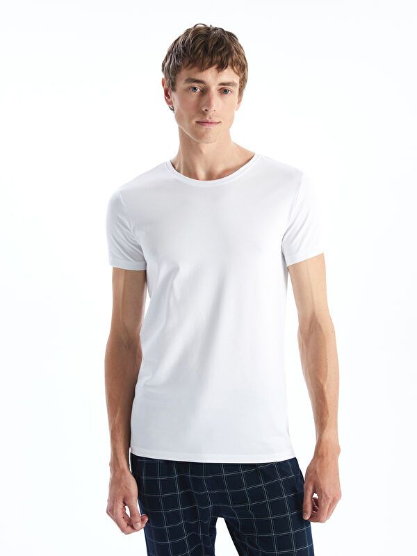 Moudda LC Waikiki - Débardeur sous-vêtement jersey manches courtes Homme Blanc optique - Tunisie 1