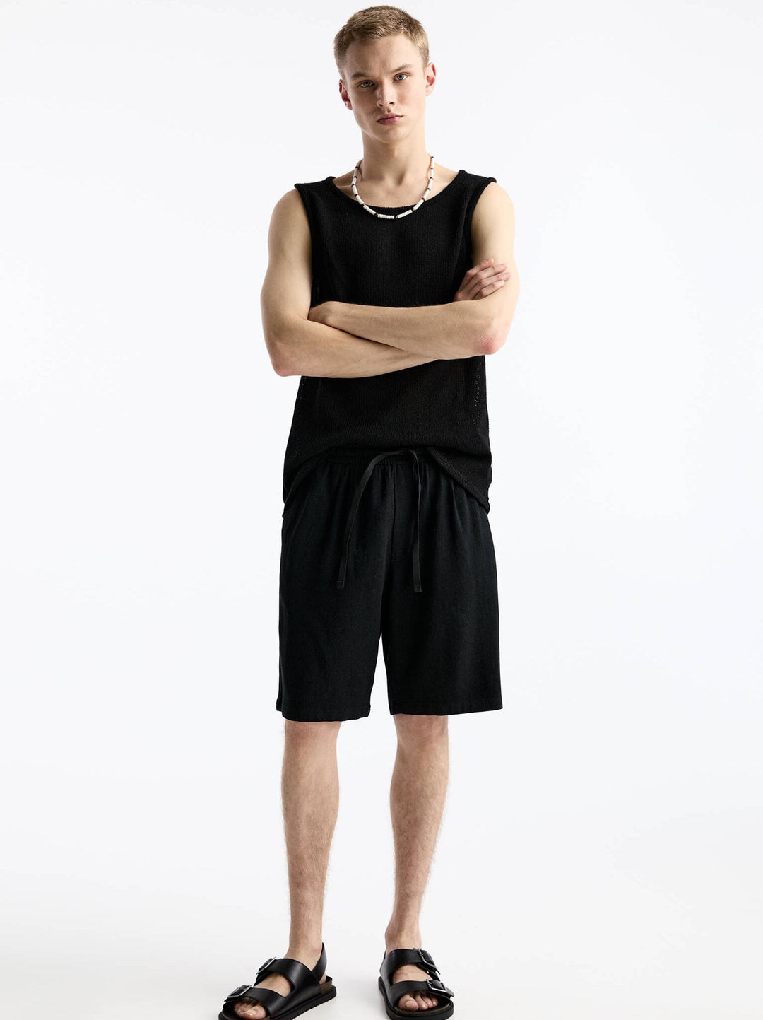Moudda PULL & BEAR - Bermuda Trunk Baggy Lin Basique - Tunisie 8