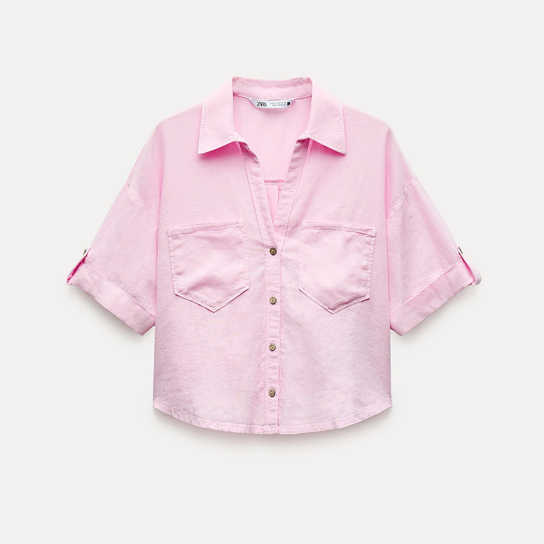 Moudda ZARA - Chemise Lin et Viscose Manches Courtes - Tunisie 2