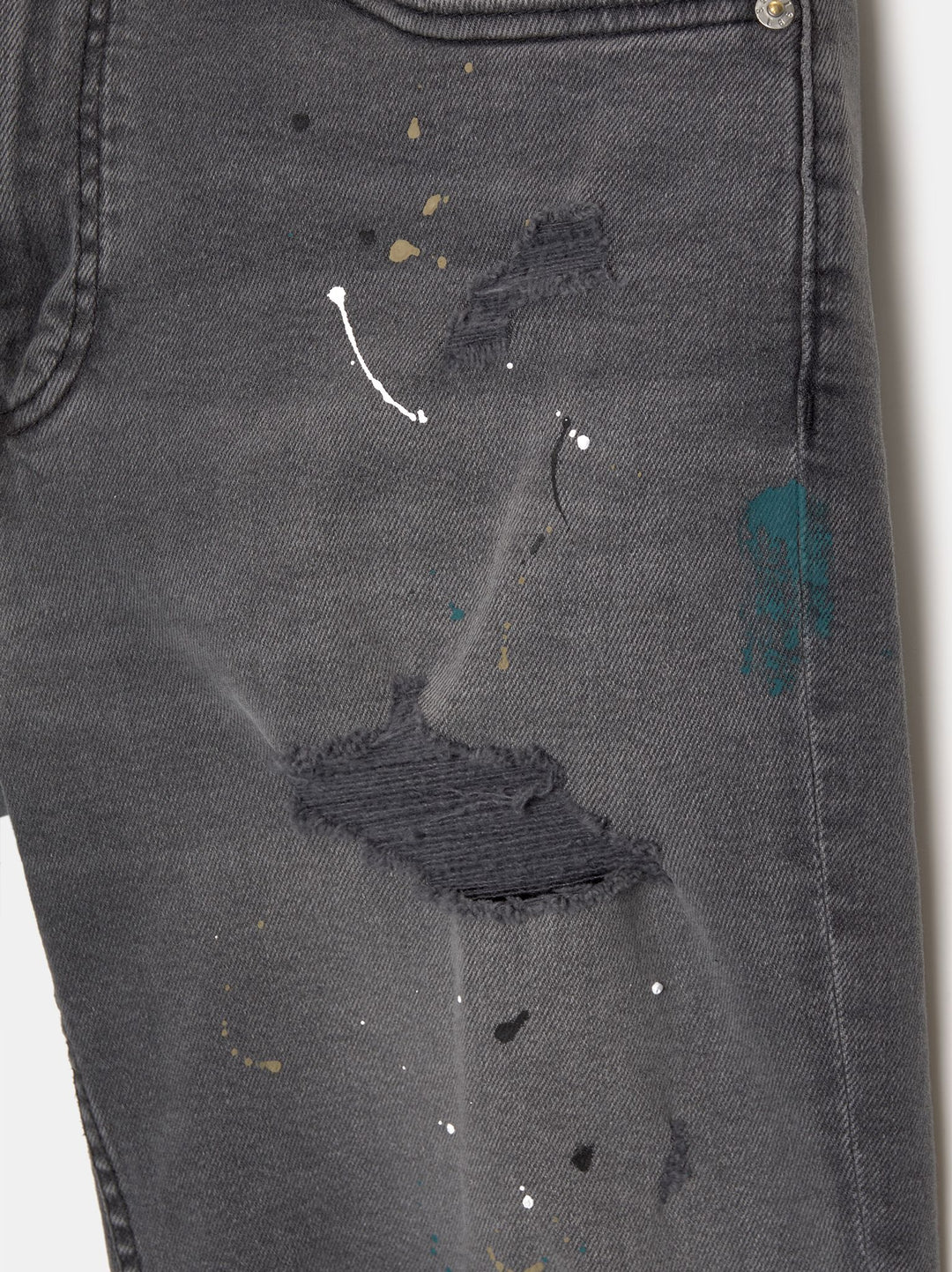Moudda PULL & BEAR - Bermuda Denim Slim Déchiré Peinture - Tunisie 3
