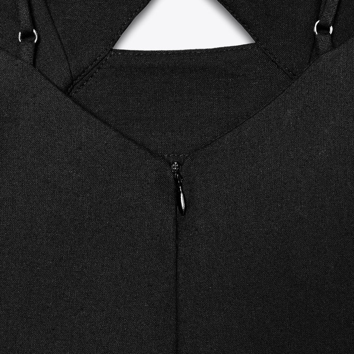 Moudda ZARA - Robe Midi Lin Élastique Bretelles - Triangles, Riz & Découpe - Tunisie 3