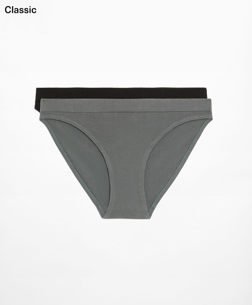 Moudda Oysho - Culotte 2D Sans Coutures Modal Logo Noir/Anthracite - Tunisie 2