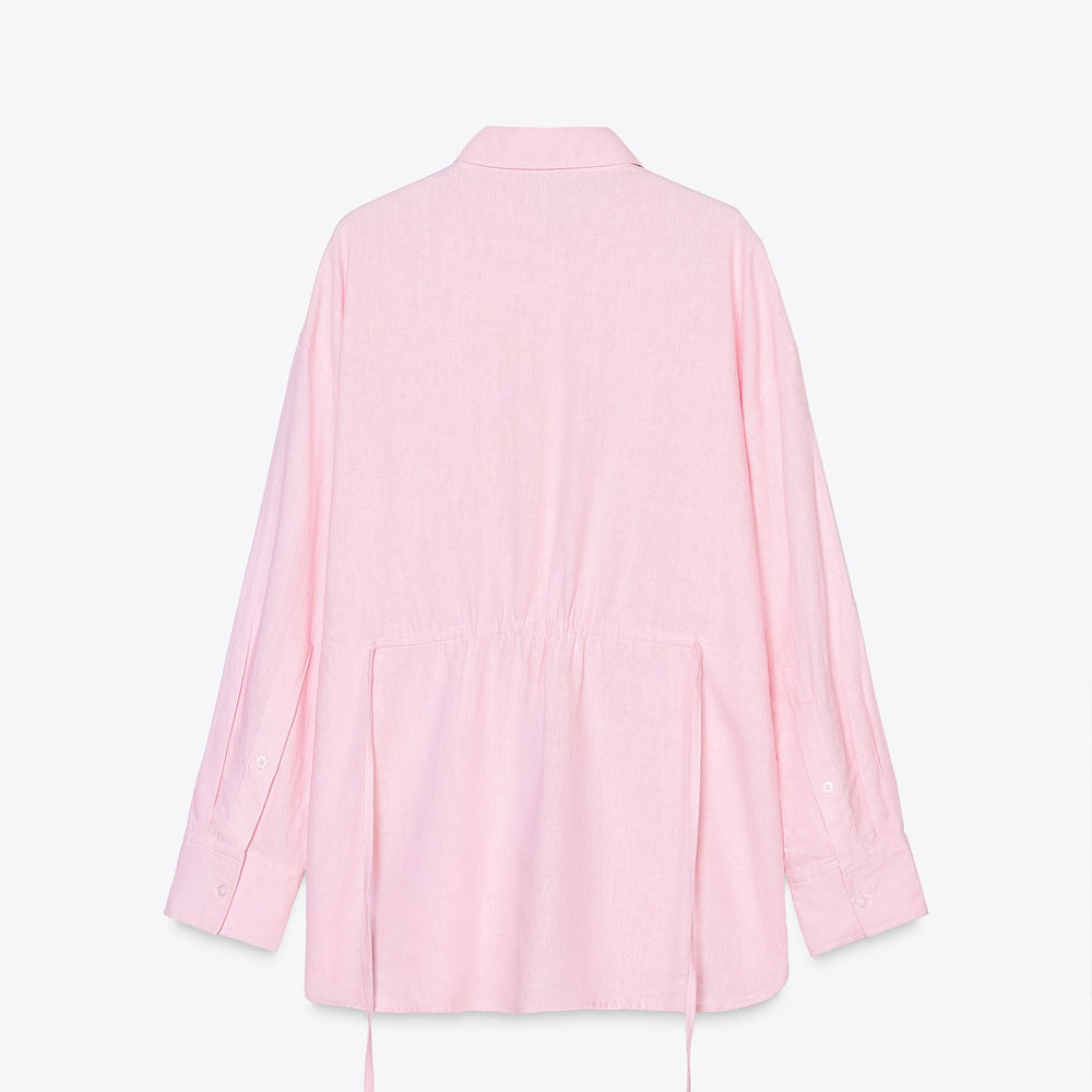 Moudda ZARA - Chemise Oversize Lin - Détail Dos Tunnel Ajustable - Tunisie 2
