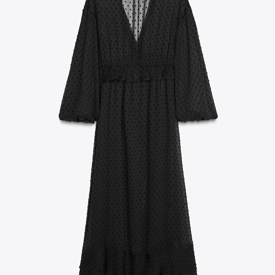 Moudda ZARA - Robe Midi Plumetis - Volants - Tunisie 2