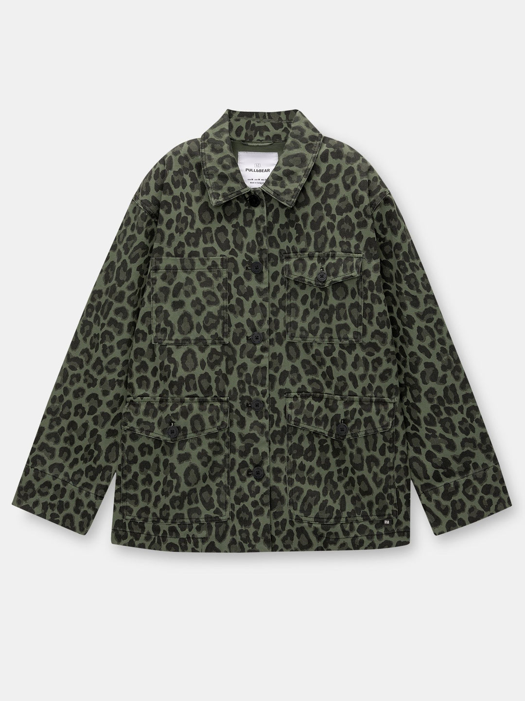 Moudda PULL & BEAR - Veste Worker Léopard Kaki - Tunisie 2