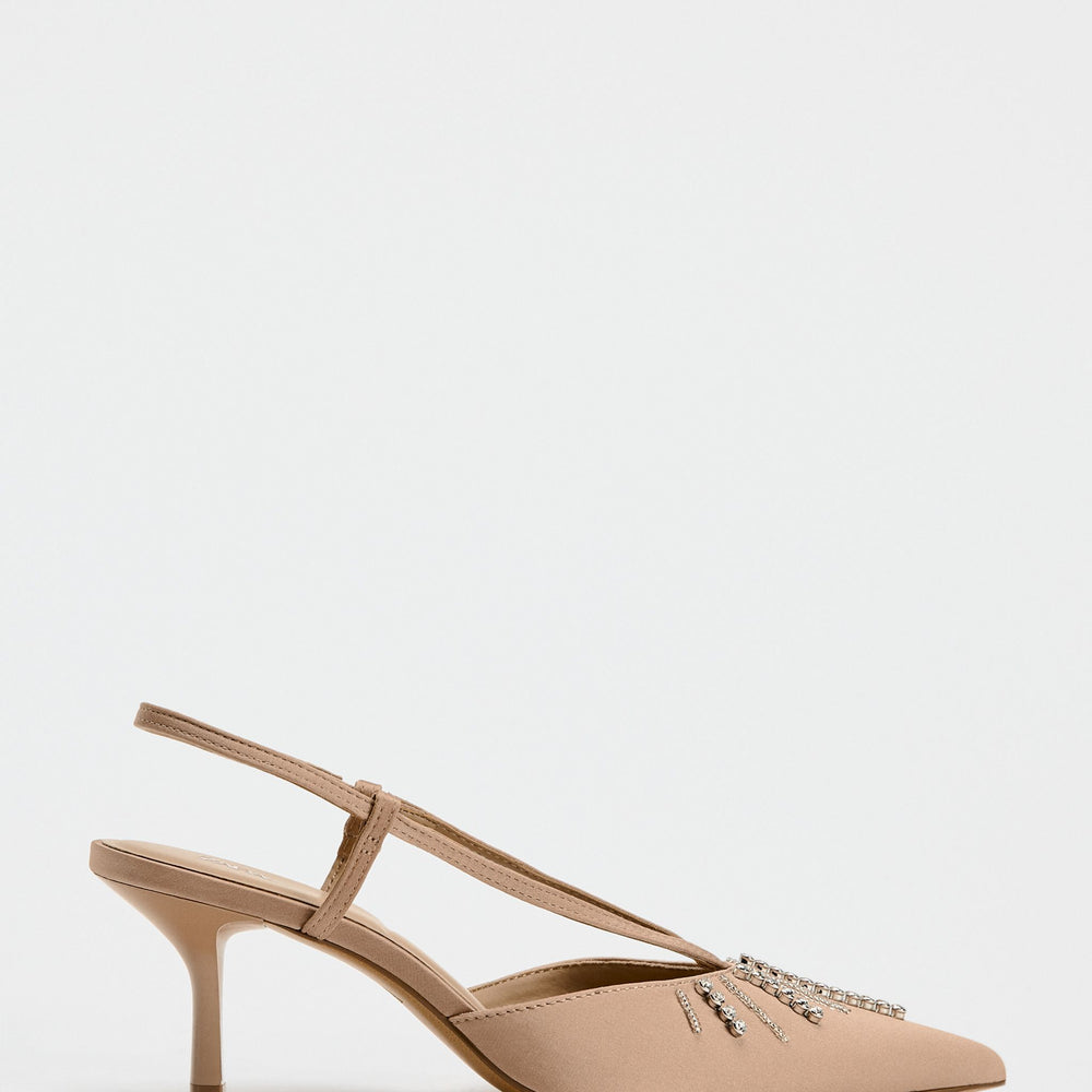 Moudda ZARA - Mocassins talon moyen satin strass - Tunisie 2