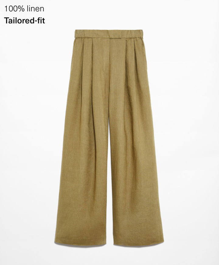 Moudda Oysho - Pantalon 100% Lin Coupe Tailleur Taille Haute - Tunisie 1