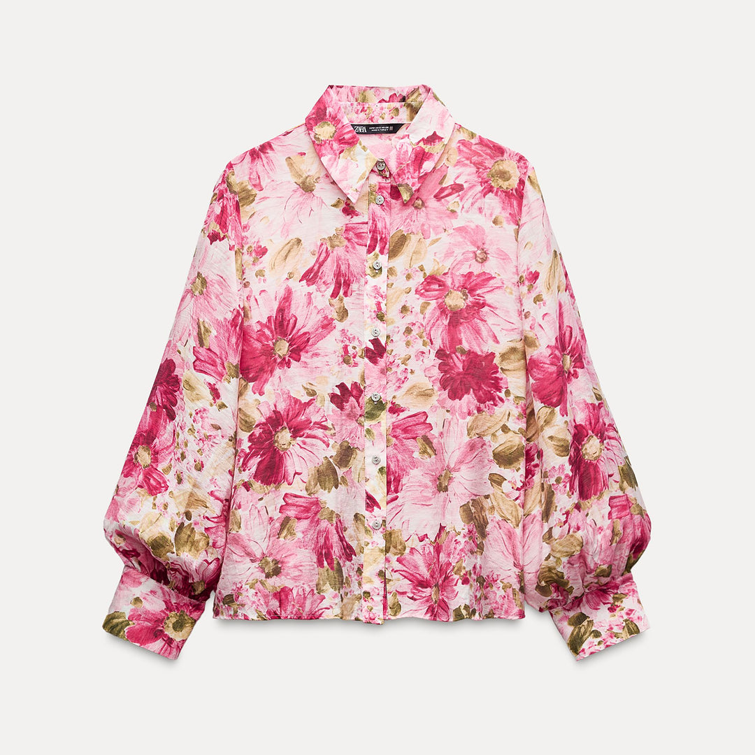 Moudda ZARA - Chemise imprimée fleurs manches longues - Tunisie 1