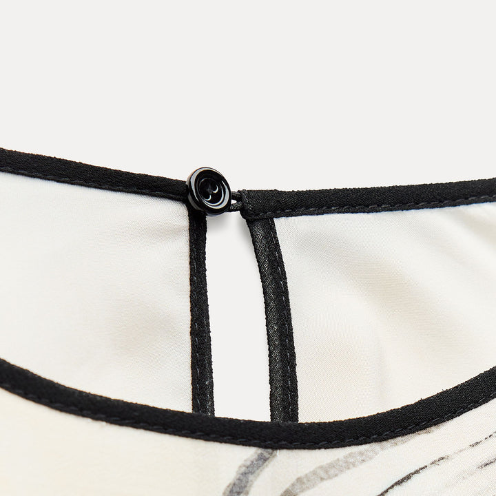 Moudda ZARA - Robe mi-longue imprimée liserés décolleté dos volant - Tunisie 3