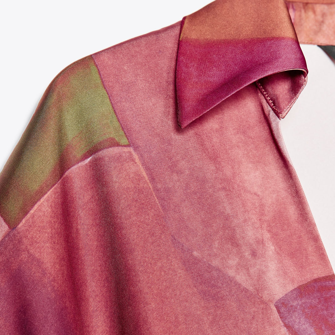 Moudda ZARA - Robe Midi Satin - Imprimé Géométrique Rose - Tunisie 3