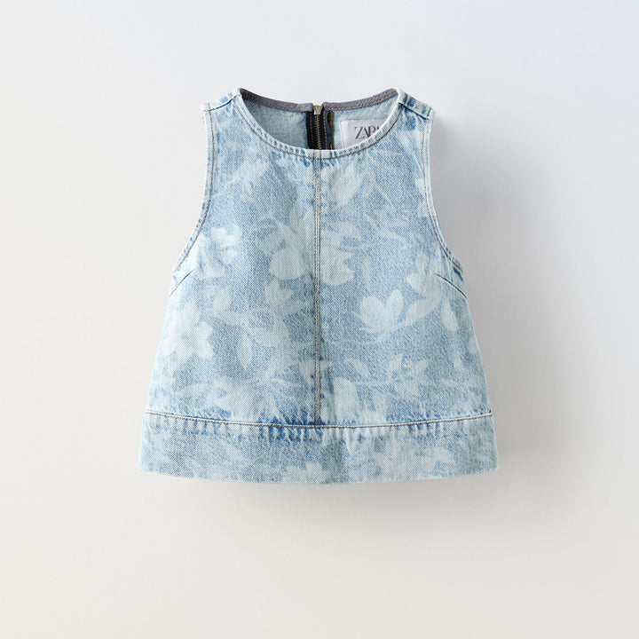 Moudda ZARA - Haut denim imprimé fleurs - Tunisie 2