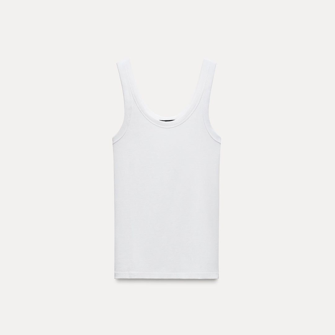 Moudda ZARA - T-shirt en Coton Mercerisé à Bretelles - Tunisie 1