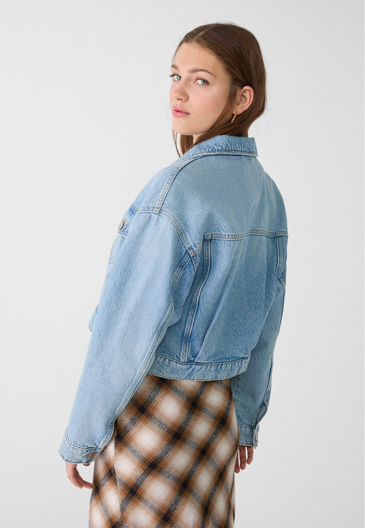 Moudda STRADIVARIUS - Veste en Denim Coupe Boxy - Tunisie 5