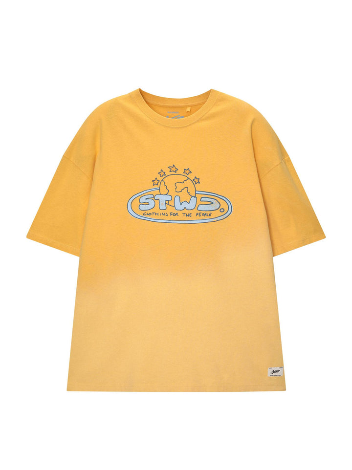 Moudda PULL & BEAR - T-Shirt STWD Lavé Dégradé Orange - Tunisie 6