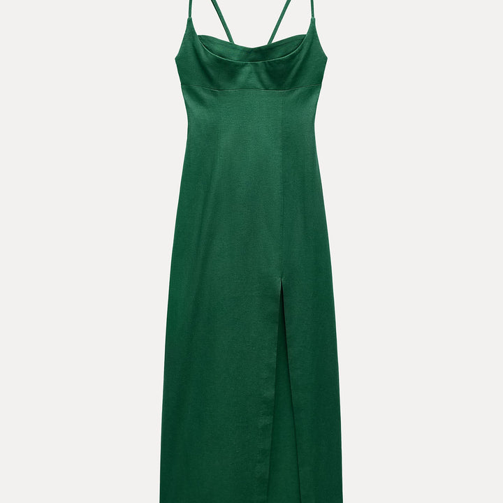 Moudda ZARA - Robe mi-longue en lin/viscose fines bretelles - Tunisie 1