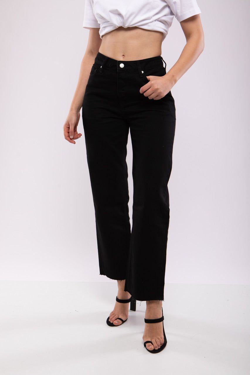 Moudda Billiorich - Jean Droit Taille Haute Noir – Billiorich - 2