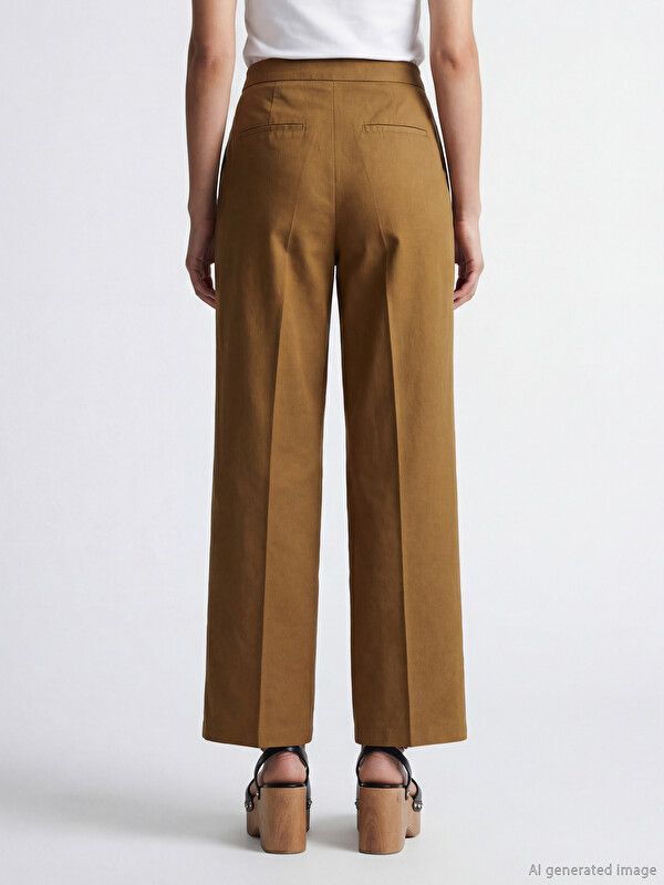 Moudda LC Waikiki - Pantalon fin en tissu pour Femme couleur Vert olive - Tunisie 3